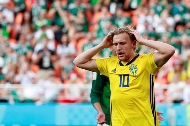 Swedish forward Emil Forsberg during the FIFA World Cup WM Weltmeisterschaft Fussball 2018 Group F soccer match between Mexico and Sweden, in Ekaterinburg, Russia, 27 June 2018. MEXICO VS. SWEDEN !ACHTUNG: NUR REDAKTIONELLE NUTZUNG!  Copyright: xJosexMendezx FWC42-72 20180627-636657134714351968