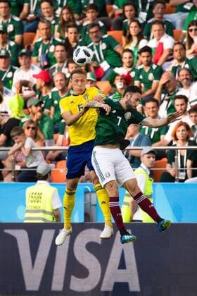 180627 Ludwig Augustinsson of Sweden against Miguel Layun of Mexico during the FIFA World Cup group stage match between Mexico and Sweden on June 27, 2018 in Ekaterinburg Photo Joel Marklund BILDBYR N Code JM 87737  Copyright: JOELxMARKLUND BB180627JM062