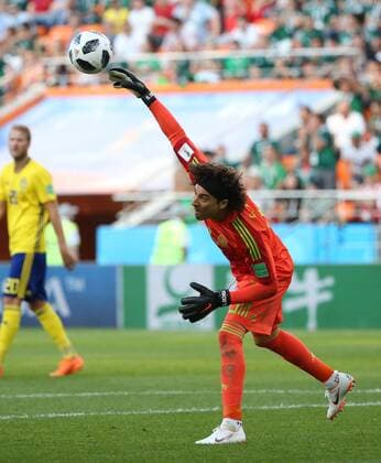 (180627) -- YEKATERINBURG, June 27, 2018 -- Goalkeeper Guillermo Ochoa of Mexico competes during the 2018 FIFA World Cup WM Weltmeisterschaft Fussball Group F match between Mexico and Sweden in Yekaterinburg, Russia, June 27, 2018. ) (SP)RUSSIA-YEKATERINBURG-2018 WORLD CUP-GROUP F-MEXICO VS SWEDEN LixMing 