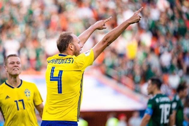 180627 Andreas Granqvist of Sweden the 0 2 goal during the FIFA World Cup group stage match between Mexico and Sweden on June 27, 2018 in Ekaterinburg Photo Joel Marklund BILDBYRAN Code JM 87737  Copyright: JOELxMARKLUND BB180627JM086