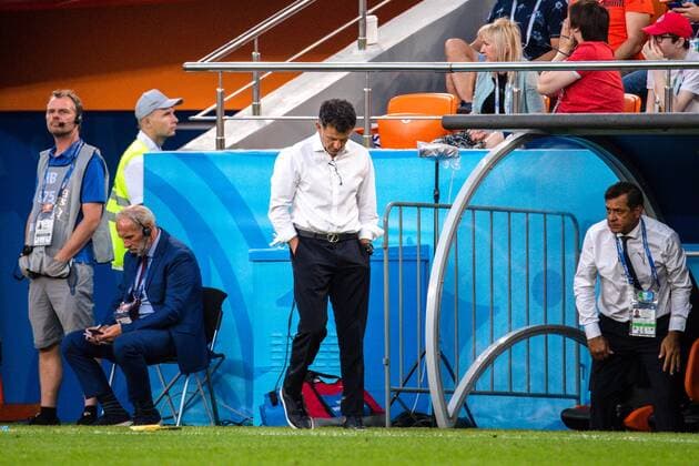 180627 Head coach Juan Carlos Osorio of Mexico looks dejected during the FIFA World Cup group stage match between Mexico and Sweden on June 27, 2018 in Ekaterinburg Photo Petter Arvidson BILDBYR N Code PA 87737  Copyright: PETTERxARVIDSON BB180627PA127