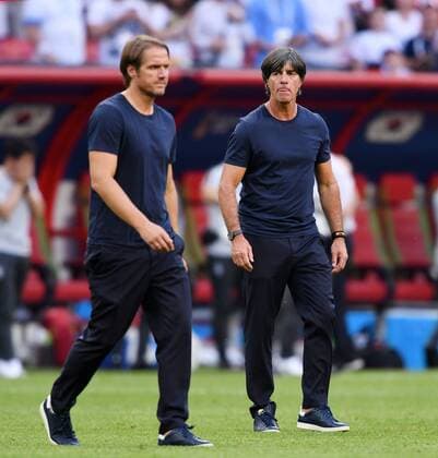 FIFA World Cup 2018 Preliminary Round Group F 27 06 2018 South Korea 2 0 Germany Disappointment Germany Coach Joachim Loew re and co Trainer Thomas Schneider