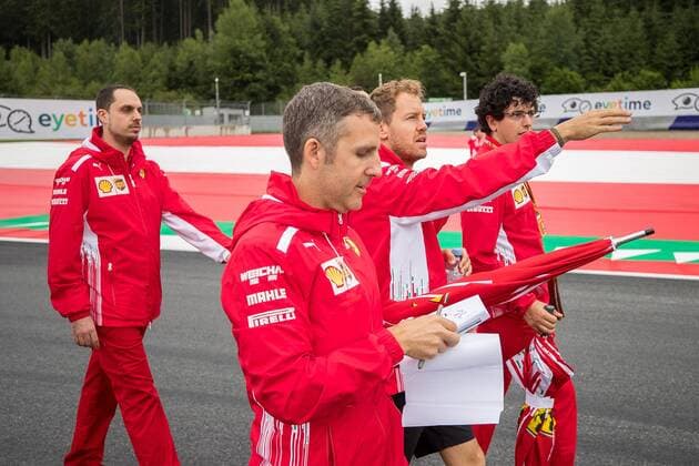 28 06 2018 Red Bull Ring Spielberg AUT FIA Formula 1 Grand Prix of Austria Previews of the Tour Sebastian Vettel GER Scuderia Ferrari German Formula One driver Sebastian Vettel of Scuderia Ferrari during the Austrian Formula One Grand Prix at the Red Bull Ring in Spielberg France on 2018 06 28 Spielberg  EP_ang