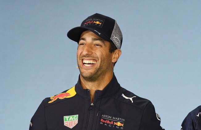 Daniel Ricciardo Aston Martin Red Bull Racing laughs during the press conference Formula One Grand Prix of Austria Red Bull Ring 28 06 2018 Formula 1 Grand Prix of Austria Red Bull Ring 28 06 2018 Spielberg Copyright: xEIBNER Florian_Schustx EP_SCHUST