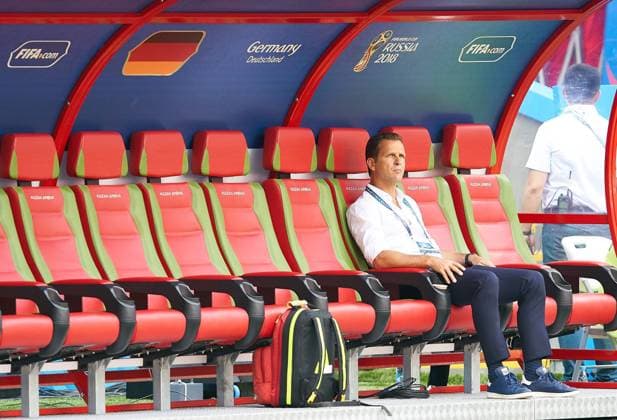 Germany - South Korea, Soccer, Kazan, June 27, 2018 Oliver BIERHOFF, Manager, Teammanager DFB, sad, disappointed, angry, Emotions, disappointment, frustration, frustrated, sadness, desperate, despair, GERMANY - KOREA REPUBLIC 0-2 FIFA World Cup WM Weltmeisterschaft Fussball 2018 RUSSIA, Group F, Season 2018 2019, June 27, 2018 Stadium K a z a n - A r e n a in Kazan, Russia. Photo: MAGICS Peter Schatz