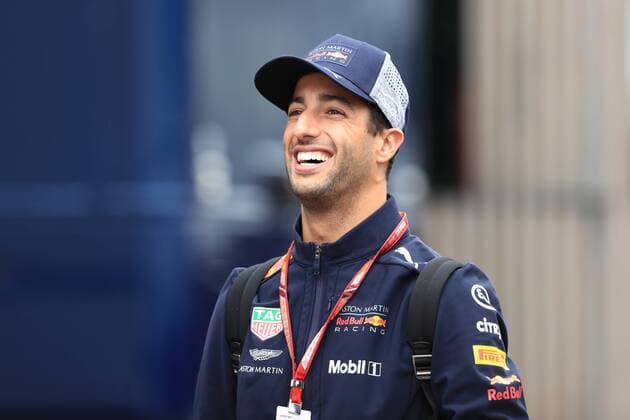 28th June 2018, Red Bull Ring, Spielberg, Austria; Austrian Formula One Grand Prix, driver arrivals and press conference PK Pressekonferenz Aston Martin Red Bull Racing TAG Heuer, Daniel Ricciardo  ActionPlus12041596 Octane