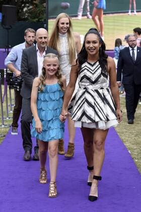 Amie Hunt from the Elena Baltacha Foundation and Heather Watson at the Tennis on the Thames WTA event at Bernie Spain Gardens London 28 06 2018  Foto:xS.xVasx xFuturexImage