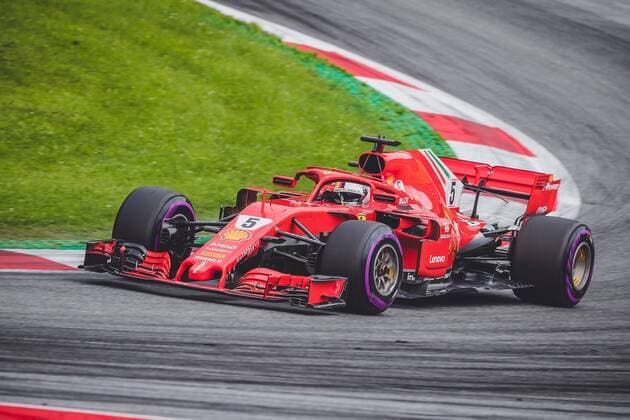 30 06 2018 Red Bull Ring Spielberg AUT FIA Formula 1 Grand Prix of Austria Training im Bild Sebastian Vettel GER Scuderia Ferrari German Formula One driver Sebastian Vettel of Scuderia Ferrari during the Austrian FIA Formula One Grand Prix at the Red Bull Ring in Spielberg Spielberg  EP_ang