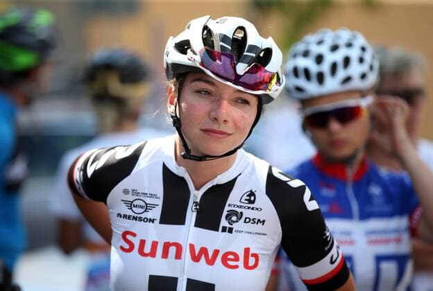 Cycling German championship road 2018 women over 132km in Einhausen HES on 30 06 2018 xmdx Liane Lippert Team Sunweb Women before the start of the womens race later secures the championship title German championship road 2018 women
