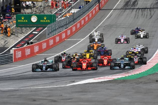 The start of the Grand Prix of Austria Formula 1 Grand Prix of Austria Red Bull Ring 01 07 2018 2018 Formula 1 Grand Prix of Austria Red Bull Ring 01 07 2018 Spielberg Copyright: xEIBNER Florian_Schustx EP_SCHUST