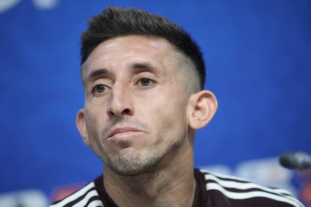 SAMARA, RUSSIA - JULY 1, 2018: Mexico s Hector Herrera during a press conference PK Pressekonferenz ahead of the 2018 FIFA World Cup WM Weltmeisterschaft Fussball Round of 16 football match against Brazil, at Samara Arena Stadium. Sergei Bobylev TASS  TS08762D