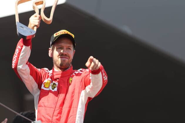 Photo4 LaPresse 01 07 2018 Spielberg, Austria Grand Prix Formula One Austria 2018 In the pic: Podium, 3rd place Sebastian Vettel (GER) Scuderia Ferrari SF71H  Copyright: xPhoto4 LaPressex