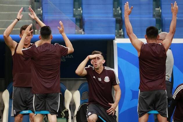 Mexico s Hector Herrera during a training session at the Samara Arena, in Moscow, Russia, 01 July 2018. Mexico will face Brazil tomorrow in the FIFA World Cup WM Weltmeisterschaft Fussball Russia 2018 round of 16. Training session of Mexico s national soccer team in Samara !ACHTUNG: NUR REDAKTIONELLE NUTZUNG!  Copyright: xJosexMendezx SAM57 20180701-636660744219233109