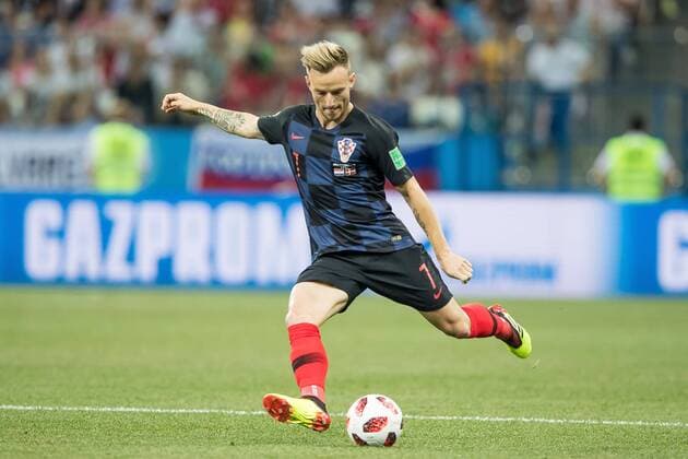 01.07.2018 NIZNY NOWOGROD NIZHNY NOVGOROD PILKA NOZNA (FOOTBALL) MISTRZOSTWA SWIATA ROSJA 2018 FIFA World Cup WM Weltmeisterschaft Fussball RUSSIA 2018 1 8 FINAL CHORWACJA - DANIA (CROATIA-DENMARK) NZ IVAN RAKITIC FOTO LUKASZ SKWIOT CYFRASPORT NEWSPIX.PL --- Newspix.pl FRANCE OUT!  20180701CSLS0008