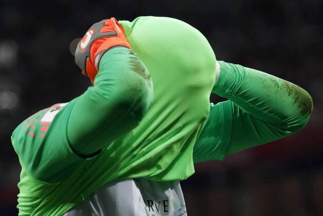 Sport Themen der Woche KW26 Sport - Bilder des Tages NIZHNY NOVGOROD, RUSSIA - JULY 1, 2018: Croatia s goalkeeper Danijel Subasic reacts as his team s wins the 2018 FIFA World Cup WM Weltmeisterschaft Fussball Round of 16 football match against Denmark at Nizhny Novgorod Stadium. Mikhail Japaridze TASS  TS0877F6