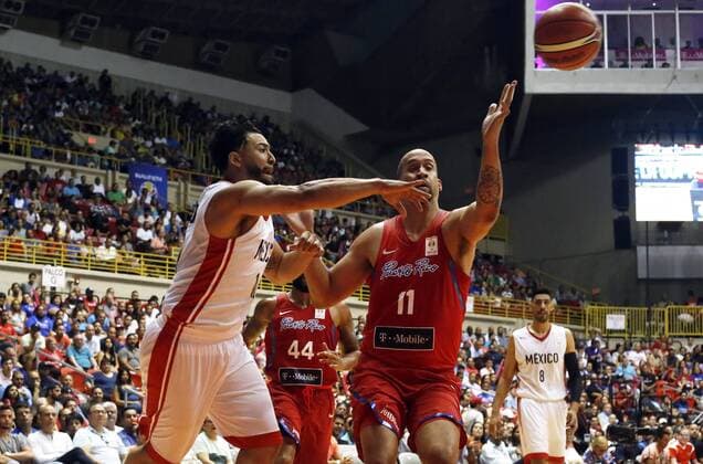 Puerto Rico s Richy Sanchez (R) in action before Mexico s Gabriel Giron (L) during a game for the FIBA Basketball World Cup 2019 qualifying, in San Juan, Puerto Rico, 1 July 2018. The World Cup will be held next year in China. Puerto Rico - Mexico !ACHTUNG: NUR REDAKTIONELLE NUTZUNG!  Copyright: xThaisxLlorcax SNJ119 20180702-636660976916189181
