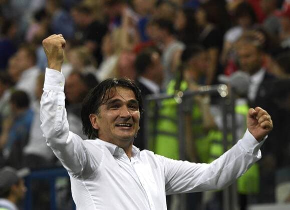 (180701) -- NIZHNY NOVGOROD, July 1, 2018 -- Head coach Zlatko Dalic of Croatia celebrates victory after the 2018 FIFA World Cup WM Weltmeisterschaft Fussball round of 16 match between Croatia and Denmark in Nizhny Novgorod, Russia, July 1, 2018. Croatia won 4-3 (3-2 in penalty shootout) and advanced to the quarter-final.) (SP)RUSSIA-NIZHNY NOVGOROD-2018 WORLD CUP-ROUND OF 16-CROATIA VS DENMARK LuixSiuxWai 