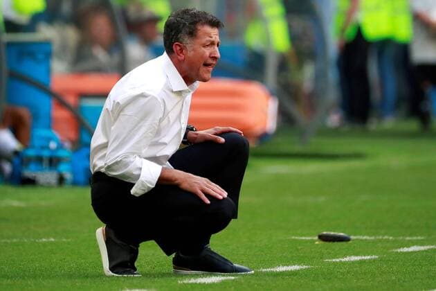 Mexican National soccer team coach Colombian Juan Carlos Osorio during the FIFA World Cup WM Weltmeisterschaft Fussball 2018 round of 16 soccer match between Brazil and Mexico, at Samara Arena in Samara, Russia, 2 July 2018. BRAZIL VS. MEXICO !ACHTUNG: NUR REDAKTIONELLE NUTZUNG!  Copyright: xJosexMendezx FWC53-78 20180702-636661446577439937
