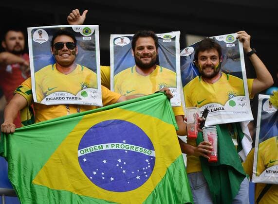 (180702) -- SAMARA, July 2, 2018 -- Fans of Brazil are seen prior to the 2018 FIFA World Cup WM Weltmeisterschaft Fussball round of 16 match between Brazil and Mexico in Samara, Russia, July 2, 2018. ) (SP)RUSSIA-SAMARA-2018 WORLD CUP-ROUND OF 16-BRAZIL VS MEXICO LixGa 