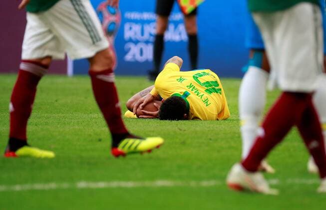 Brazilian forward Neymar during the FIFA World Cup WM Weltmeisterschaft Fussball 2018 round of 16 soccer match between Brazil and Mexico, at Samara Arena in Samara, Russia, 2 July 2018. BRAZIL VS. MEXICO !ACHTUNG: NUR REDAKTIONELLE NUTZUNG!  Copyright: xJosexMendezx FWC53-146 20180702-636661466482177900
