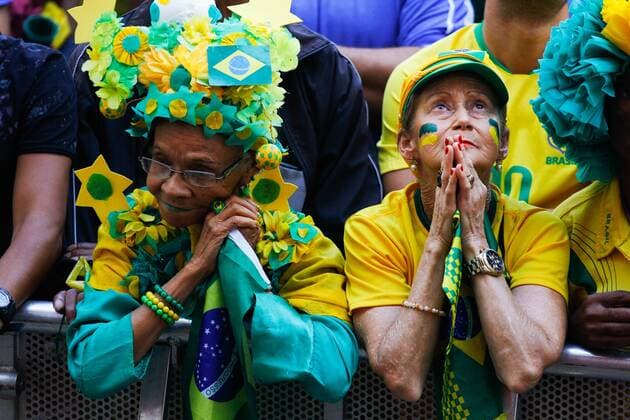 WM 2018, Brasilien - Mexiko, Public Viewing in Brasilien Arena em SP transmite jogo do Brasil SÃO PAULO, SP - 02.07.2018: ARENA EM SP TRANSMITE JOGO DO BRASIL - Fans will attend the Arena set up in the Anhangabaú Valley, in the central region of São Paulo, where the game will be broadcast in the 2018 World Cup, between Brazil and Mexico, on Monday (02). (Photo: Aloisio Mauricio Fotoarena) x1560640x  AloisioxMauricio