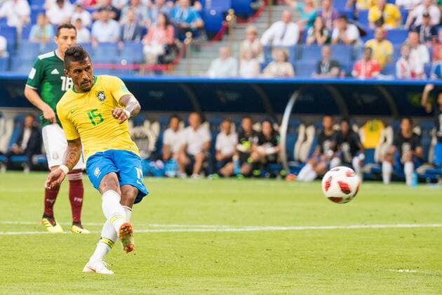 180702 Paulinho or Brazil during the FIFA World Cup round of 16 match between Brazil and Mexico on July 2, 2018 in Samara Photo Petter Arvidson BILDBYRAN Code PA 92081  Copyright: PETTERxARVIDSON BB180702PA104