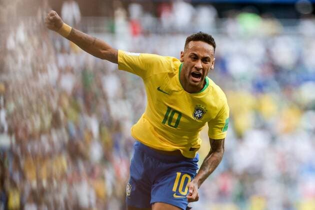 Russia: World Cup 2018 Brazil vs Mexico NEYMAR of BRASIL scored a goal during a match between Brazil and Mexico valid for the eighth round of World Cup finals in 2018, held at Arena Samara, Russia, Brazil won 2-0. Thiago Bernardes Pacific Press Samara Vazio Russia  ThiagoxBernardesx xPacificxPress