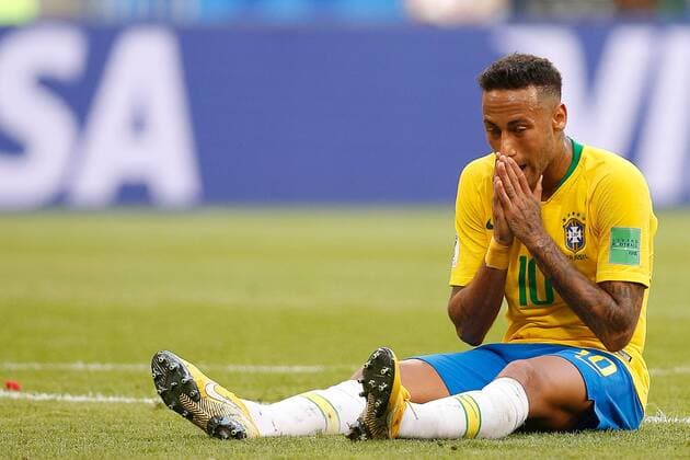 Brazil vs. Mexico SAMARA, SA - 02.07.2018: BRAZIL VS. MEXICO - Neymar Jr. of Brazil regrets missed chance during the match between Brazil and Mexico valid for the round of 16 of the 2018 World Cup held at the Samara Arena in Samara, Russia. (Photo: Marcelo Machado de Melo Fotoarena) x1560983x  MarceloxMachadoxdexMelo