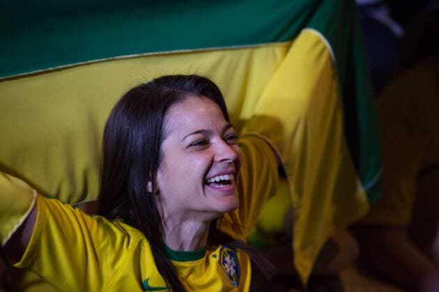 July 2, 2018 - Sao Paulo, Sao Paulo, Brazil - Fans attend a viewing of the 2018 FIFA World Cup WM Weltmeisterschaft Fussball match between Brazil and Mexico, at the Soccer Museum of the Pacaembu Stadium, in Sao Paulo, Brazil. Soccer fans watch Brazil vs Mexico match - ZUMAl146 84188626st Copyright: xPauloxLopesx