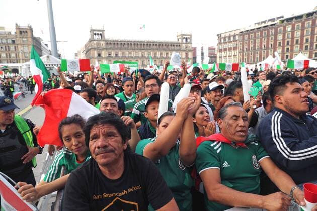 July 2 2018 EUM20180702DEP31 JPG CITY OF MEXICO SoccerFutbol World Aspects of the environment in the Zocafut during the match Mexico vs Brazil in the round of 16 on the screens that were placed in the capitals zocalo on July 2, 2018 Photo Agency EL UNIVERSALLucia GodinezEELG Latin News July 2 2018  - ZUMAu78_ 20180702_zaf_u78_064 Copyright: xElxUniversalx