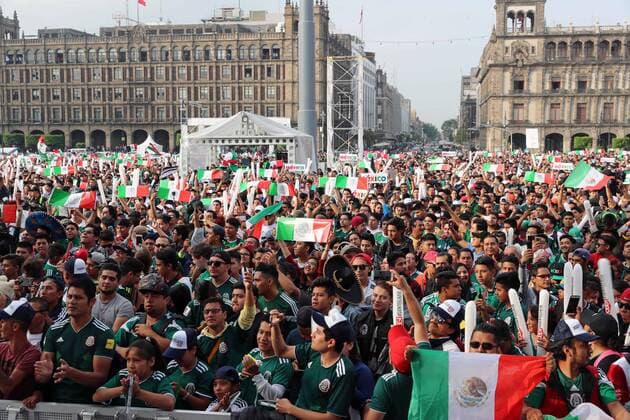 July 2 2018 EUM20180702DEP34 JPG CITY OF MEXICO SoccerFutbol Mundial Aspects of the environment in the Zocafut during the Mexico vs. Brazil match in the round of 16 on the screens that were placed in the capitals zocalo on July 2, 2018 Photo Agency EL UNIVERSALLucia GodinezEELG Latin News July 2 2018  - ZUMAu78_ 20180702_zaf_u78_065 Copyright: xElxUniversalx