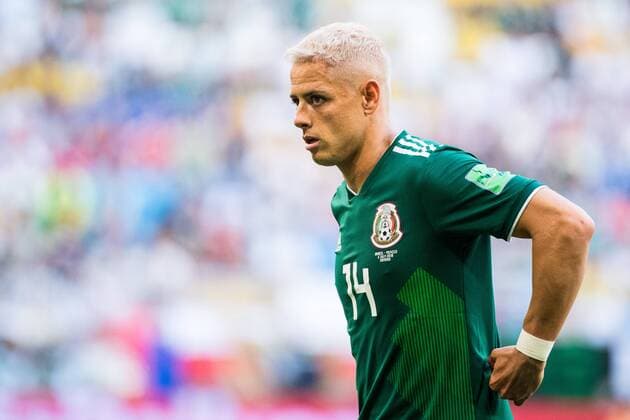 180702 Javier Hernandez of Mexico during the FIFA World Cup round of 16 match between Brazil and Mexico on July 2, 2018 in Samara Photo Petter Arvidson BILDBYRAN Code PA AI180702 53f  Copyright: PETTERxARVIDSON BB180702PA233