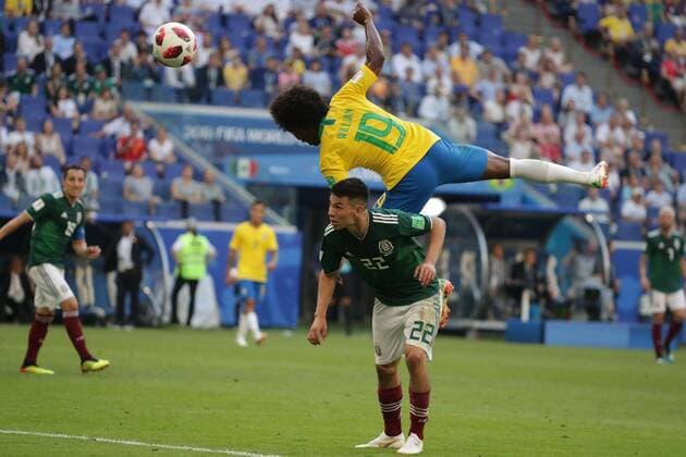 July 2 2018 EUM20180702DEP63 JPG SAMARA Russia SoccerFutbol World Aspects of the plays during the match between Mexico vs Brazil at the Samara Arena stadium which means the elimination of the Mexican National Team of the World Cup to finish 2 1 this July 2, 2018 Photo Agency EL UNIVERSALLuis CortesEELG Latin News July 2 2018  - ZUMAu78_ 20180702_zaf_u78_099 Copyright: xElxUniversalx