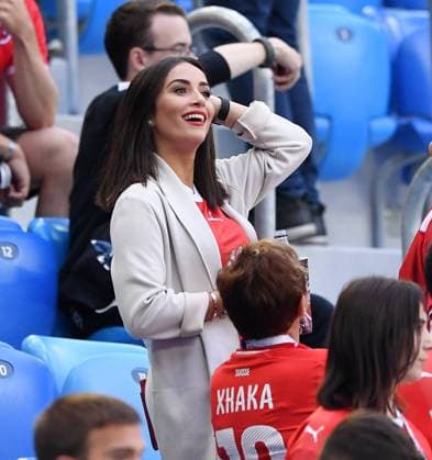 FIFA World Cup 2018 Eighth finals 03 07 2018 Sweden Switzerland Leonita Xhaka Woman of Granit Xhaka Switzerland