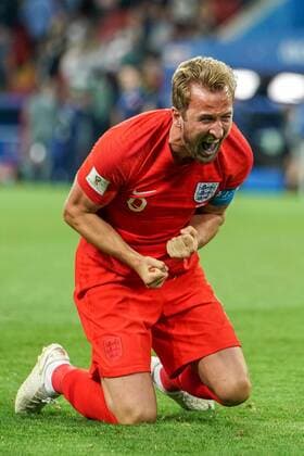 3rd July 2018, Spartak Stadium, Moscow, Russia; FIFA World Cup WM Weltmeisterschaft Fussball Football, Round of 16, Columbia versus England; Harry Kane of England celebrating their penalty shoot-out victory  ActionPlus12043917 UlrikxPedersen