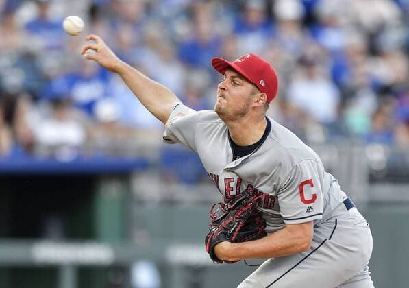 MLB, Kansas City Royals - Cleveland Indians July 4, 2018 - Kansas City, MO, USA - Cleveland Indians starting pitcher Trevor Bauer throws in the first inningd against the Kansas City Royals on Wednesday, July 4, 2018, at Kauffman Stadium in Kansas City, Mo. Cleveland at Kansas City - ZUMAm67_ 20180704_zaf_m67_021 Copyright: xJohnxSleezerx