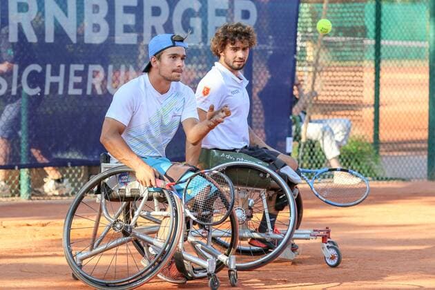 Martin De La Puente ESP and Daniel Caverzaschi 2 ESP 30 German Open Wheelchair Tennis 30th German Open Wheelchair Tennis Berlin 05 07 2018 5th july 2018