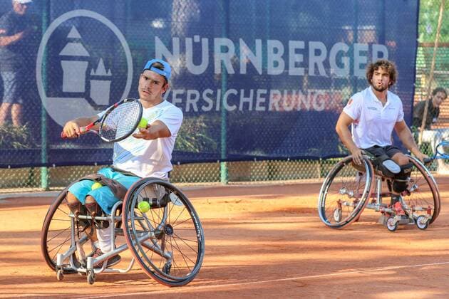 Martin De La Puente ESP and Daniel Caverzaschi 2 ESP 30 German Open Wheelchair Tennis 30th German Open Wheelchair Tennis Berlin 05 07 2018 5th july 2018
