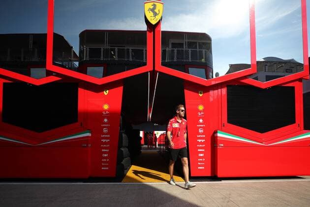 Sebastian Vettel Scuderia Ferrari is leaving the Ferrari building in the Silverstone AUT FIA Formula 1 Grand Prix of Great Britain Silverstone Copyright: xEIBNER Illmannx EX_EER