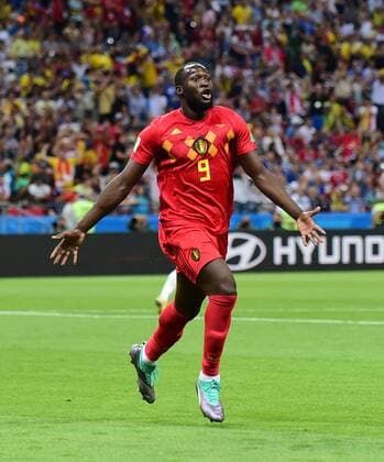 (180706) -- KAZAN, July 6, 2018 -- Romelu Lukaku of Belgium celebrates during the 2018 FIFA World Cup WM Weltmeisterschaft Fussball quarter-final match between Brazil and Belgium in Kazan, Russia, July 6, 2018. ) (SP)RUSSIA-KAZAN-2018 WORLD CUP-QUARTERFINAL-BRAZIL VS BELGIUM DuxYu 