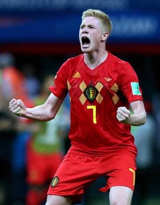 Sport Themen der Woche KW27 Sport-Bilder des Tages WM 2018, Brasilien - Belgien Belgium s Kevin De Bruyne celebrates after winning at a soccer game between Belgian national soccer team the Red Devils and Brazil in Kazan, Russia, Friday 06 July 2018, the quarter-finals of the 2018 FIFA World Cup WM Weltmeisterschaft Fussball BRUNOxFAHY  x05379393x