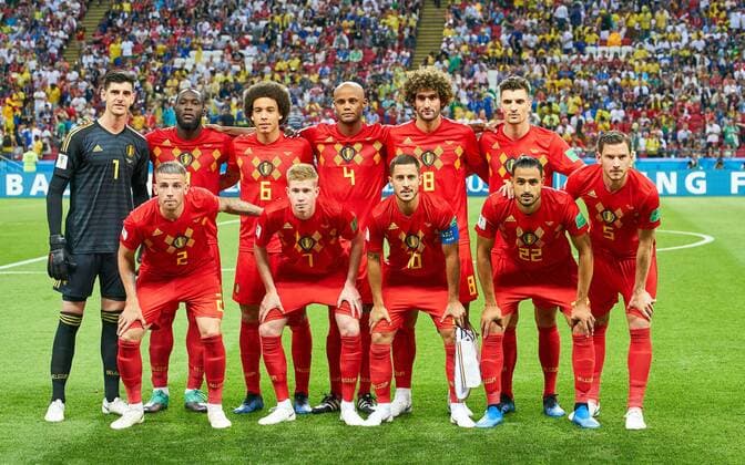Belgium - Brasil, Soccer, Kazan, July 06, 2018 Teamphoto: Eden HAZARD, Belgium Nr.10 Thibaut COURTOIS, goalkeeper Belgium Nr.1 Toby ALDERWEIRELD, Belgium Nr.2 Vincent KOMPANY, Belgium Nr.4 Jan VERTONGHEN, Belgium Nr.5 Axel WITSEL, Belgium Nr.6 Kevin DE BRUYNE, Belgium Nr.7 Marouane FELLANI, Belgium Nr.8 Romelu LUKAKU, Belgium Nr.9 Thomas MEUNIER, Belgium Nr.15 Nacer CHADLI, Belgium Nr.22 BELGIUM - BRASIL 2-1 FIFA World Cup WM Weltmeisterschaft Fussball 2018 RUSSIA, Best of 8, Season 2018 2019, July 06, 2018 Kazan Arena Stadium in Kazan, Russia. Photo: MAGICS Peter Schatz