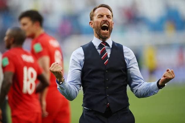 Sport Bilder des Tages Football - 2018 FIFA World Cup WM Weltmeisterschaft Fussball - Quarter-Final: Sweden vs. England England manager Gareth Southgate at the Cosmos Arena, Samara. COLORSPORT IAN MACNICOL 