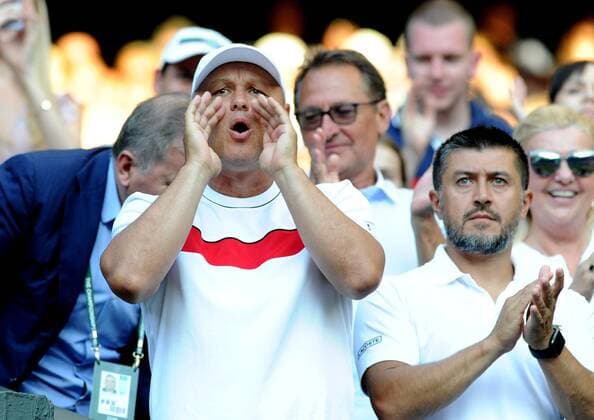 Wimbledon - Vajda coach de Novak Djokovic Serbie TENNIS : Wimbledon - 07 07 2018 chryslenecaillaud panoramic 