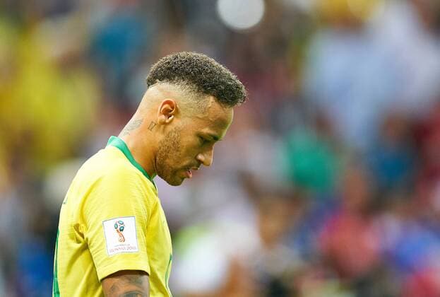 Belgium - Brasil, Soccer, Kazan, July 06, 2018 NEYMAR, Bra 10 sad, disappointed, angry, Emotions, disappointment, frustration, frustrated, sadness, desperate, despair, BELGIUM - BRASIL 2-1 FIFA World Cup WM Weltmeisterschaft Fussball 2018 RUSSIA, Best of 8, Season 2018 2019, July 06, 2018 Kazan Arena Stadium in Kazan, Russia. Photo: MAGICS Peter Schatz
