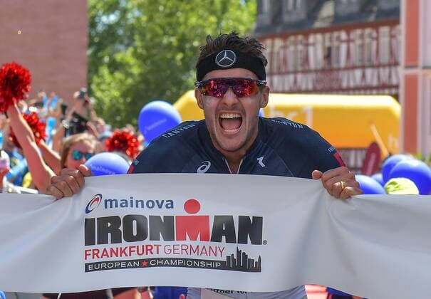 08 07 2018 xblx Mainova IRONMAN European Championship Frankfurt 2018 emspor v l Jan Frodeno Germany Winner of the Winner Frankfurt am Main