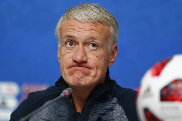 Sport Bilder des Tages SAINT PETERSBURG, RUSSIA - JULY 9 : Didier Deschamps head coach of France talking to the press during a press conference PK Pressekonferenz of the National Soccer Team of France prior to the FIFA 2018 World Cup Russia Semi-Final match between France and Belgium at the Saint Petersburg Stadium on July 09, 2018 in Saint Petersburg, Russia, 9 07 2018 FOOTBALL : Conference De Presse Equipe France - Coupe du Monde 2018 - Saint Petersbourg - 09 07 2018 PhotoNews Panoramic 