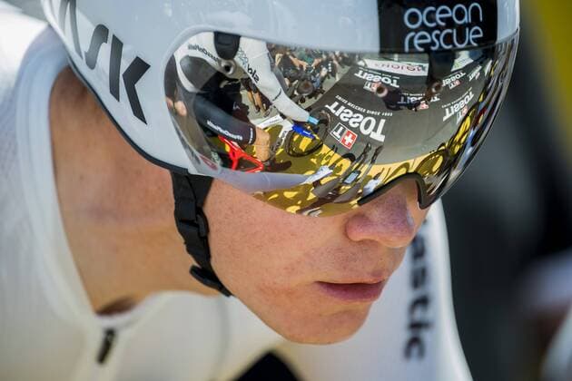 180709 Chris Froome or Team Sky ahead of the third of Tour de France on July 9, 2018 in Cholet Photo Fredrik Varfjell BILDBYRAN Code FV 150117  Copyright: FREDRIKxVARFJELL BB180709FV041