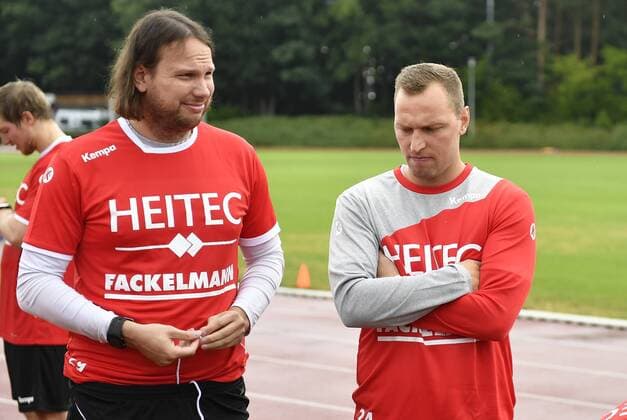 10 07 2018 Handball 1 Bundesliga Season 2018 2019 HC Erlangen HCE Fitness Test Lactate Test Nikolas Katsigiannis 29 HC Erlangen HCE Martin Murawski 24 HC Erlangen HCE