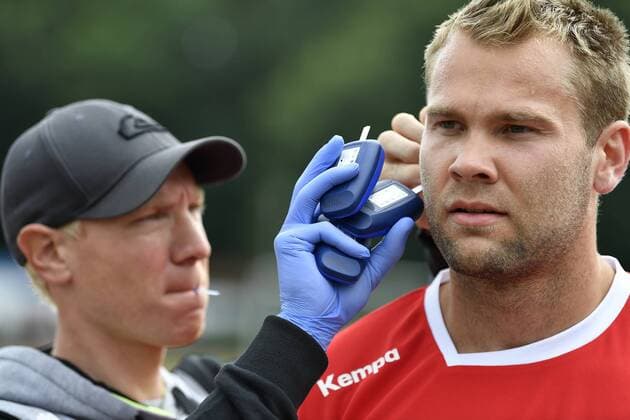 10 07 2018 Handball 1 Bundesliga Season 2018 2019 HC Erlangen HCE Fitness Test Lactate Test Petter Overby 9 HC Erlangen HCE